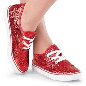 Balera Red Glitter Low-Top Dance Sneakers Size 8